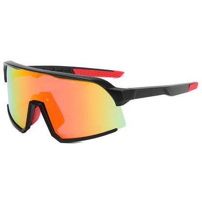 1149P Polarized Sports Oversized Sunglasses Black-Red Flash