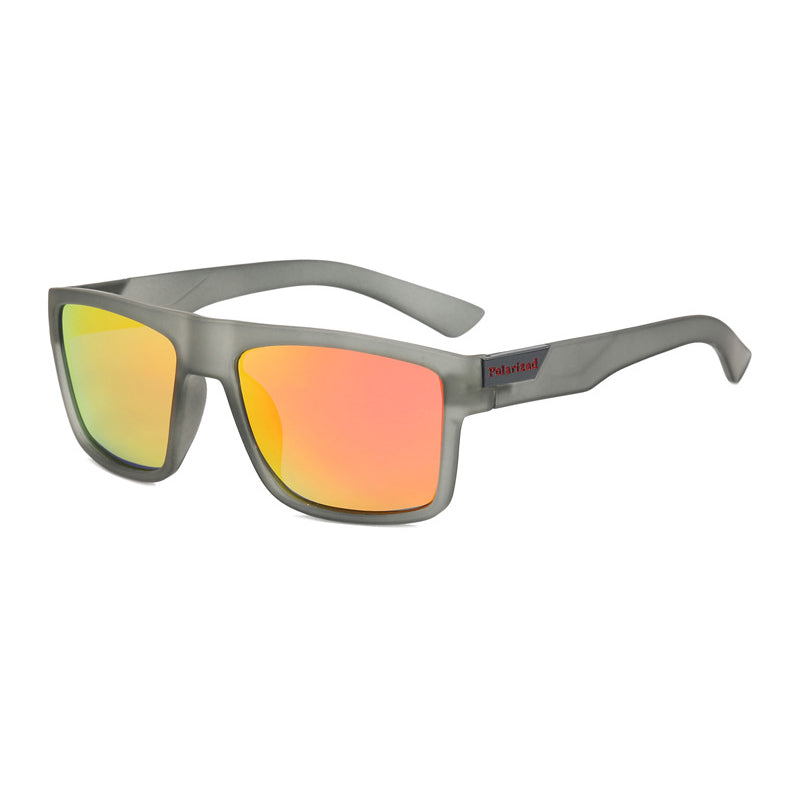 918P Polarized Sports Sunglasses Gray-Red Flash