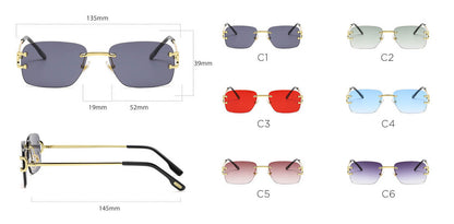 8321 Luxury Frames Rimless Sunglasses Gray Fade