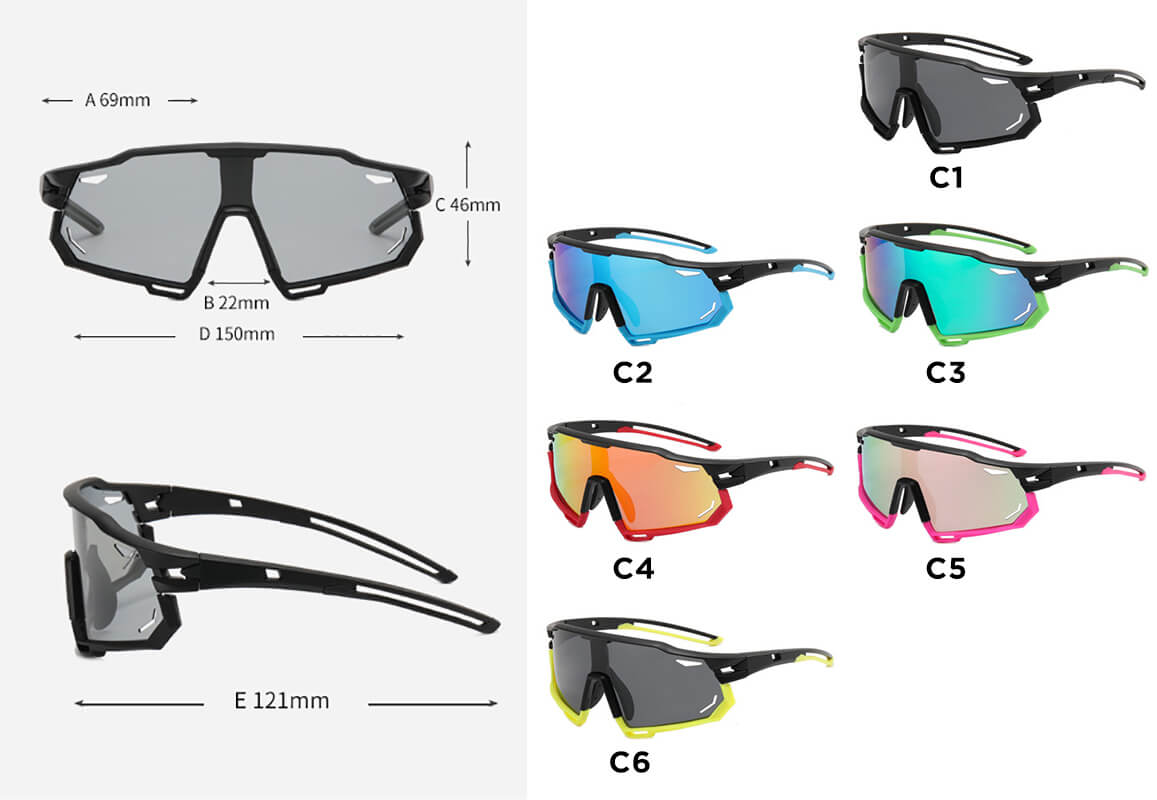 (6 Pack) Polarized Sports Sunglasses 9932P