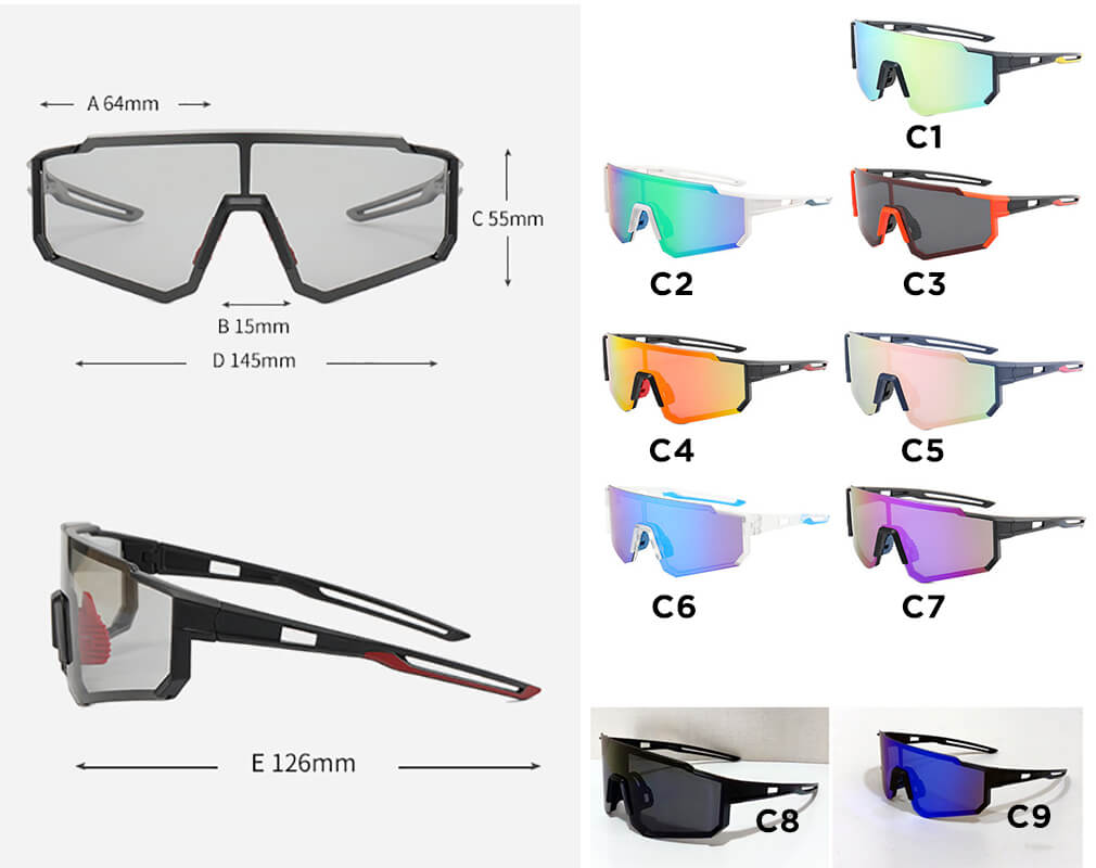 (6 Pack) Polarized Sports Sunglasses 9227P