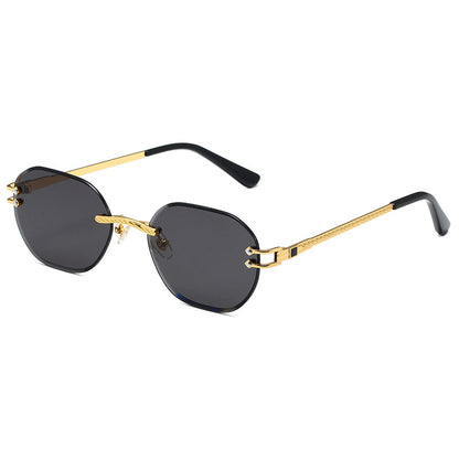 5224 Luxury Frame Rimless Sunglasses Black