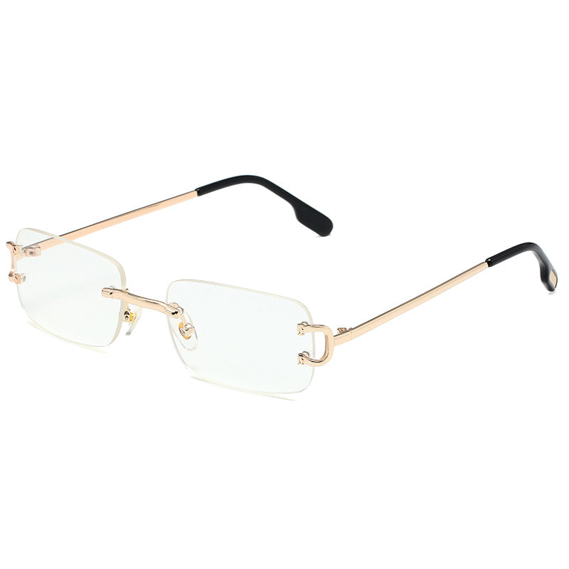 5225 Rectangular Rimless Sunglasses Clear