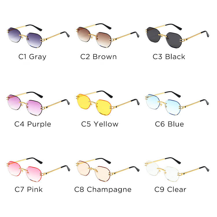 5224 Luxury Frame Rimless Sunglasses Clear